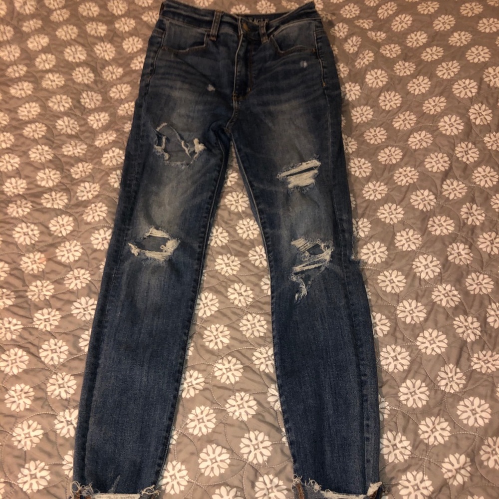 American Eagle highest waist super stretch jeans